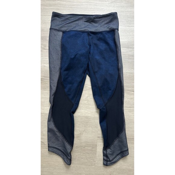 Lululemon Wunder Under Crop Sashika High-Rise Roll Down navy blue 4 pants - Picture 1 of 8